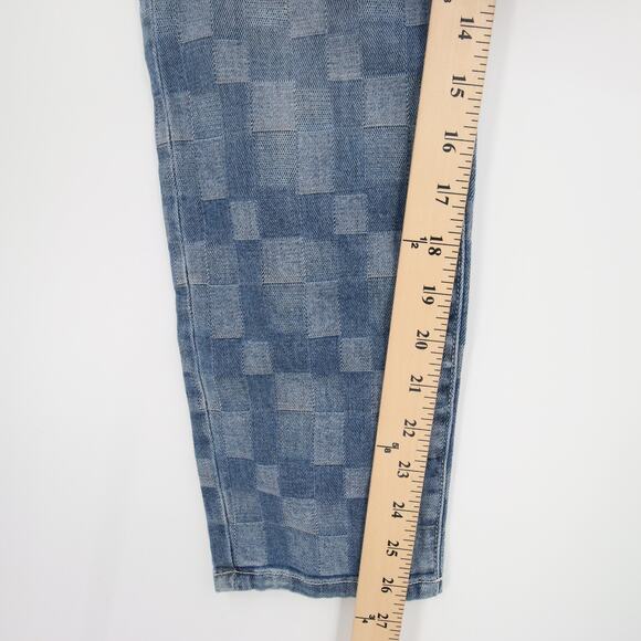 Current/Elliott Jeans Blue Distressed Checkered Grid Fling Slim Boyfriend 26 - Picture 8 of 14